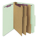Smead Pressboard Classification Folders with SafeSHIELD Coated Fasteners, 2/5 Cut, 3 Dividers, Letter Size, Gray-Green, 10/Box view 5