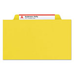 Smead Eight-Section Pressboard Top Tab Classification Folders with SafeSHIELD Fasteners, 3 Dividers, Letter Size, Yellow, 10/Box view 4