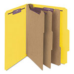Smead Eight-Section Pressboard Top Tab Classification Folders with SafeSHIELD Fasteners, 3 Dividers, Letter Size, Yellow, 10/Box view 5