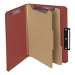 Smead Pressboard Classification Folders with SafeSHIELD Coated Fasteners, 1/3-Cut, 2 Dividers, Letter Size, Red, 10/Box view 3