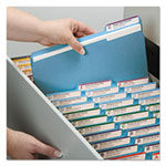 Smead Colored Pressboard Folders with Two SafeSHIELD Coated Fasteners, 1/3-Cut Tabs, Letter Size, Blue, 25/Box view 2