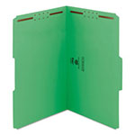Smead Top Tab Colored 2-Fastener Folders, 1/3-Cut Tabs, Legal Size, Green, 50/Box view 1