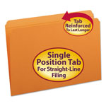 Smead Reinforced Top Tab Colored File Folders, Straight Tab, Legal Size, Orange, 100/Box orginal image