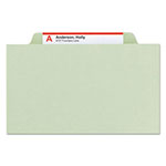 Smead 100% Recycled Pressboard Classification Folders, 1 Divider, Legal Size, Gray-Green, 10/Box view 2