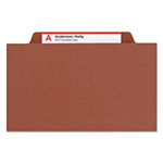 Smead Pressboard Classification Folders with SafeSHIELD Coated Fasteners, 2/5 Cut, 1 Divider, Legal Size, Red, 10/Box view 3