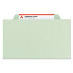 Smead 100% Recycled Pressboard Classification Folders, 2 Dividers, Legal Size, Gray-Green, 10/Box view 5