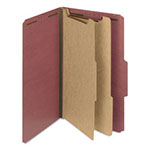 Smead 100% Recycled Pressboard Classification Folders, 2 Dividers, Legal Size, Red, 10/Box view 3