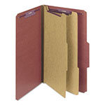 Smead Pressboard Classification Folders with SafeSHIELD Coated Fasteners, 2/5 Cut, 2 Dividers, Legal Size, Red, 10/Box view 1