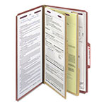 Smead Pressboard Classification Folders with SafeSHIELD Coated Fasteners, 2/5 Cut, 2 Dividers, Legal Size, Red, 10/Box view 2
