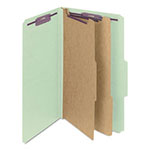 Smead Pressboard Classification Folders with SafeSHIELD Coated Fasteners, 2/5 Cut, 2 Dividers, Legal Size, Gray-Green, 10/Box view 5