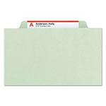 Smead Pressboard Classification Folders with SafeSHIELD Coated Fasteners, 2/5 Cut, 3 Dividers, Legal Size, Gray-Green, 10/Box view 5