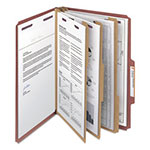 Smead Pressboard Classification Folders with SafeSHIELD Coated Fasteners, 2/5 Cut, 3 Dividers, Legal Size, Red, 10/Box view 3