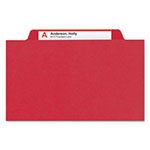 Smead Eight-Section Pressboard Top Tab Classification Folders with SafeSHIELD Fasteners, 3 Dividers, Legal Size, Bright Red, 10/Box view 5