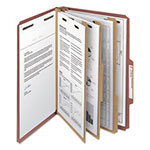 Smead 100% Recycled Pressboard Classification Folders, 3 Dividers, Legal Size, Red, 10/Box view 3
