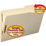 Smead Top Tab 2-Fastener Folders, 2/5-Cut Tabs, Right of Center, Legal Size, 11 pt. Manila, 50/Box view 2