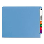 Smead Reinforced End Tab Colored Folders, Straight Tab, Letter Size, Blue, 100/Box view 1
