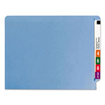 Smead Heavyweight Colored End Tab Folders with Two Fasteners, Straight Tab, Letter Size, Blue, 50/Box view 3