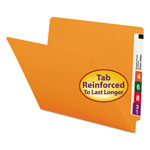 Smead Reinforced End Tab Colored Folders, Straight Tab, Letter Size, Orange, 100/Box orginal image