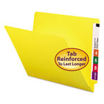 Smead Reinforced End Tab Colored Folders, Straight Tab, Letter Size, Yellow, 100/Box orginal image