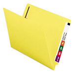 Smead Heavyweight Colored End Tab Folders with Two Fasteners, Straight Tab, Letter Size, Yellow, 50/Box view 4