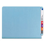 Smead End Tab Colored Pressboard Classification Folders with SafeSHIELD Coated Fasteners, 2 Dividers, Letter Size, Blue, 10/Box view 5