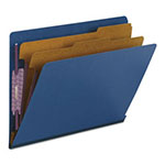 Smead End Tab Pressboard Classification Folders with SafeSHIELD Fasteners, 2 Dividers, Letter Size, Dark Blue, 10/Box view 5