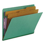 Smead End Tab Colored Pressboard Classification Folders with SafeSHIELD Coated Fasteners, 2 Dividers, Letter Size, Green, 10/Box view 5