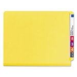 Smead End Tab Colored Pressboard Classification Folders with SafeSHIELD Coated Fasteners, 2 Dividers, Letter Size, Yellow, 10/Box view 3