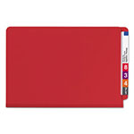 Smead End Tab Pressboard Classification Folders with SafeSHIELD Fasteners, 2 Dividers, Legal Size, Bright Red, 10/Box view 2