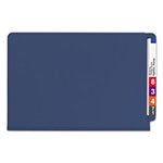 Smead End Tab Colored Pressboard Classification Folders with SafeSHIELD Coated Fasteners, 2 Dividers, Legal Size, Dark Blue, 10/Box view 2
