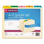 Smead Alphabetic Top Tab Indexed File Guide Set, 1/5-Cut Top Tab, A to Z, 8.5 x 11, Manila, 25/Set view 1