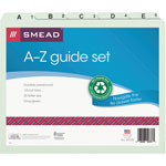 Smead Alphabetic Top Tab Indexed File Guide Set, 1/5-Cut Top Tab, A to Z, 8.5 x 11, Green, 25/Set view 4