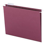 Smead Colored Hanging File Folders, Letter Size, 1/5-Cut Tab, Maroon, 25/Box view 1