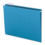 Smead Colored Hanging File Folders, Letter Size, 1/5-Cut Tab, Teal, 25/Box view 1