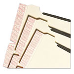 Smead Self-Adhesive Folder Dividers for Top/End Tab Folders w/ 2-Prong Fasteners, Letter Size, Manila, 25/Pack view 1