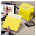 Smead Colored File Jackets with Reinforced Double-Ply Tab, Straight Tab, Letter Size, Yellow, 100/Box view 1