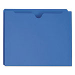 Smead Colored File Jackets with Reinforced Double-Ply Tab, Straight Tab, Letter Size, Blue, 50/Box view 2