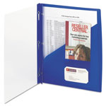 Smead Clear Front Poly Report Cover With Tang Fasteners, 8-1/2 x 11, Blue, 5/Pack orginal image