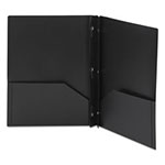Smead Poly Two-Pocket Folder w/Fasteners, 11 x 8.5, Black, 25/Box view 1