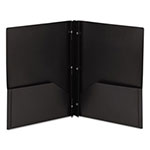 Smead Poly Two-Pocket Folder w/Fasteners, 11 x 8.5, Black, 25/Box view 2