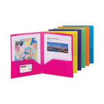 Smead Poly Two-Pocket Folders, 100-Sheet Capacity, 11 x 8.5, Assorted, 6/Pack view 1