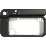 Sparco rectangular magnifier, 2x main with 4x bifocal, 2"x4", black view 1