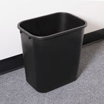 Sparco Rectangle Plastic Desk Wastebasket, 28 Quart, Black view 3