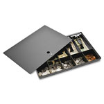 Sparco Money Tray with Locking Cover, 16"x11"x2-1/4", Black view 3