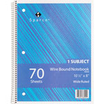 Sparco Notebooks, Wirebound, 1 Subject, 10 1/2"x8", Wide Ruled, 70 SH orginal image