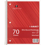 Sparco Notebooks, Wirebound, 1 Subject, 10 1/2"x8", Wide Ruled, 70 SH view 4