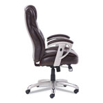 SertaPedic Emerson Big and Tall Task Chair, Supports up to 400 lbs., Brown Seat/Brown Back, Silver Base view 2