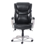 SertaPedic Emerson Executive Task Chair, Supports up to 300 lbs., Black Seat/Black Back, Silver Base view 1