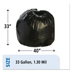 Stout Total Recycled Content Plastic Trash Bags, 33 gal, 1.3 mil, 33