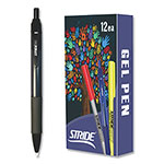 Stride StrideRio Gel Pen, Retractable, Medium 0.7 mm, Black Ink, Translucent Black Barrel, 12/Box view 1